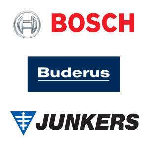 Drei Logo Marken: Bosch - Buderus - Junkers